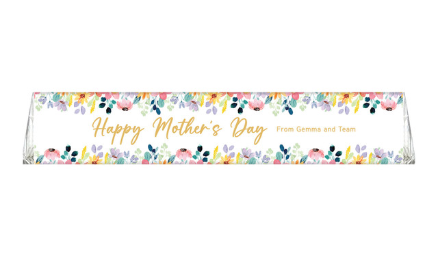 Colourful Florals Personalised Large Toblerone Mother's Day Chocolates 100g