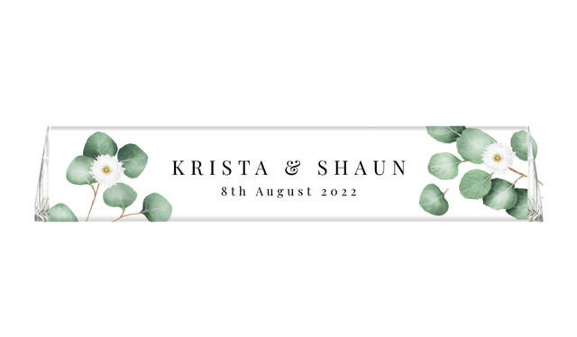 Eucalyptus Wedding Personalised Large Toblerone Bar 100g