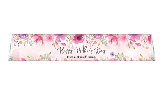 Floral Watercolour Custom Large Toblerone Mother's Day Chocolates 100g