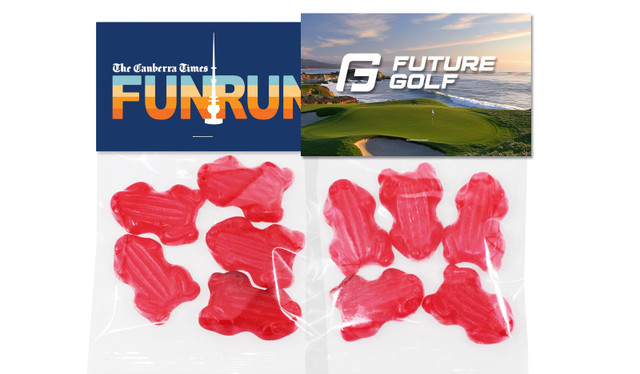 Branded Red Frog Lolly Bags With Topper