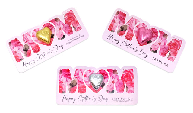 Branded Mum Word Card For Mothers Day With Chocolate Heart