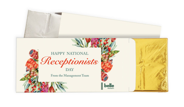 Receptionists Day Branded Chocolate Bar In A Box