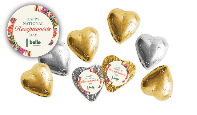 Receptionists Day Branded Foil Chocolate Hearts