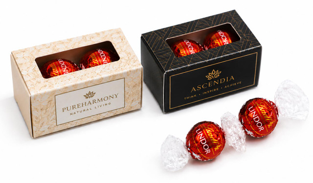 Branded Display Box With 2 x Lindt Lindor Balls