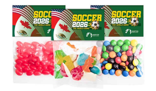 Soccer Championship Custom Lolly Bag With Topper