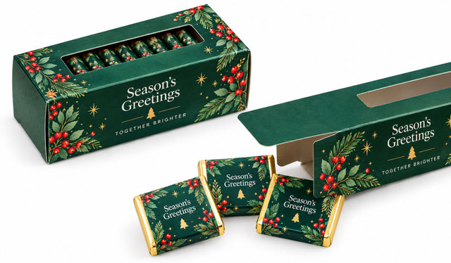 Branded Christmas Display Box With 15 x Mini Chocolates