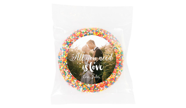 All You Need Is Love Personalised Chocolate Freckle