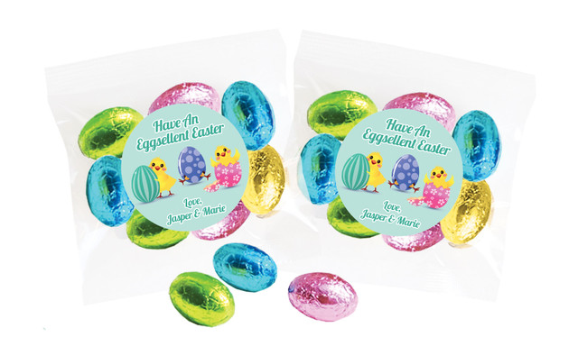Chickens Hatching Personalised Bag Of Easter Eggs