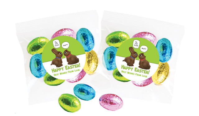 Chocolate Bunnies Personalised Bag Of Easter Eggs