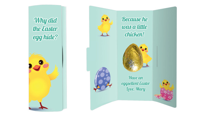 Chickens Hatching Personalised Easter Chocolate Card