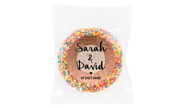 Glitter Rose Gold Personalised Giant Chocolate Freckle