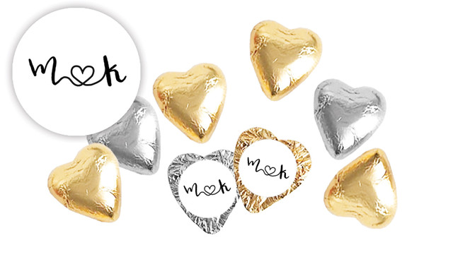 Cursive Names Personalised Foil Chocolate Hearts