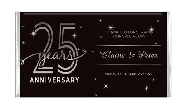 Big Number In Silver Wedding Anniversary Chocolates