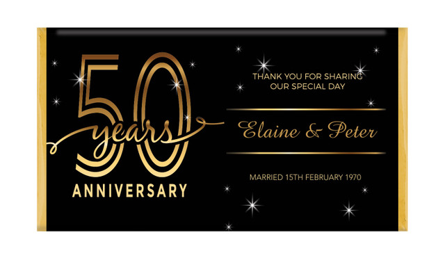 Big Number In Gold Wedding Anniversary Chocolates