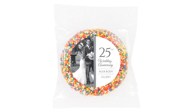Classic Gold Anniversary Personalised Chocolate Freckle