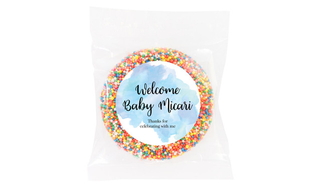 A Splash Of Watercolour Blue Birth Announcement Giant Freckles