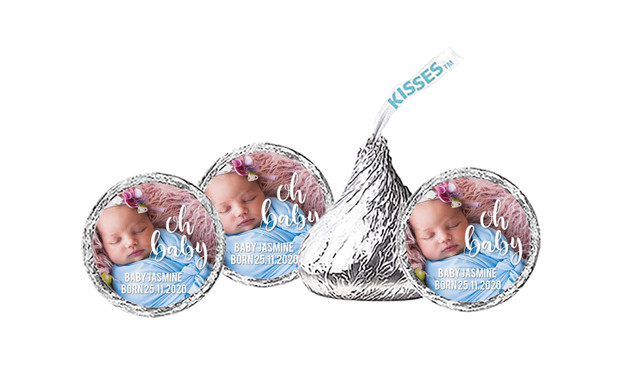 Oh Baby Custom Birth Announcement Hershey's Kisses