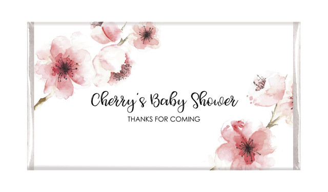 Cherry Blossoms Personalised Baby Shower Chocolates