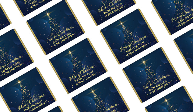 Blue Night Personalised Christmas Mini Chocolates