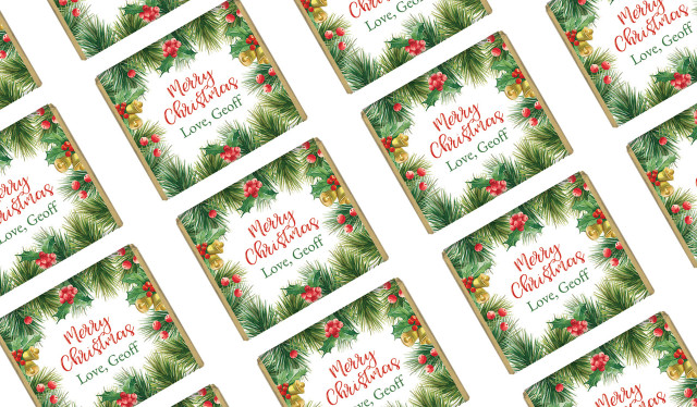 Branch Border Personalised Christmas Mini Chocolates