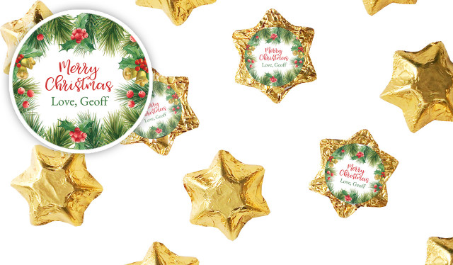 Branch Border Personalised Christmas Chocolate Stars