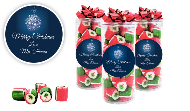 Blue Ornament Custom Christmas Rock Candy Tube