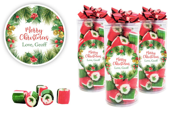 Branch Border Custom Christmas Rock Candy Tube