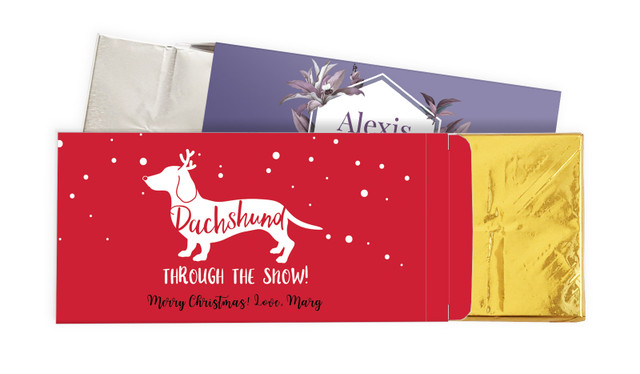 Personalised Chocolate Bar In A Box in gold or silver foil