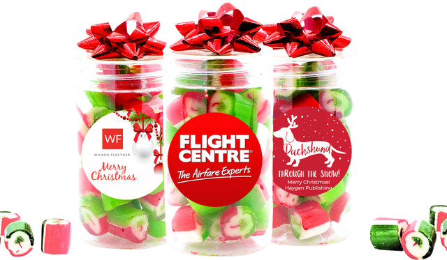 Custom Christmas Rock Candy Jar