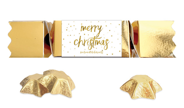 Gold Confetti Stars Personalised Christmas Bon Bon