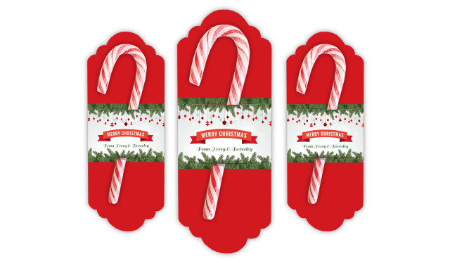 Personalised Candy Cane Card