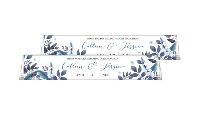 Blue Floral Toblerone Personalised Engagement Chocolates 50g