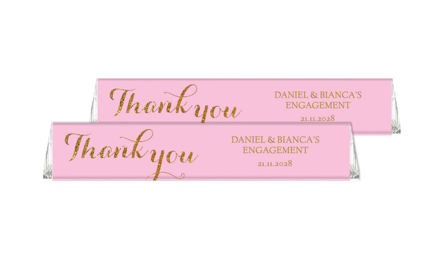 Golden Thank You Custom Toblerone Engagement Chocolates 50g