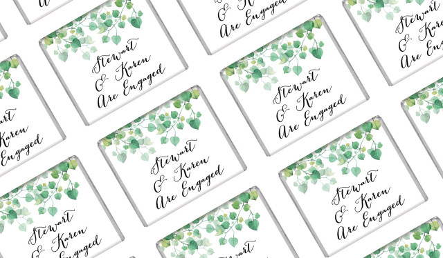Hanging Leaves Personalised Engagement Mini Chocolates