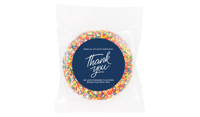 Navy Blue Thank You Chocolate Freckle
