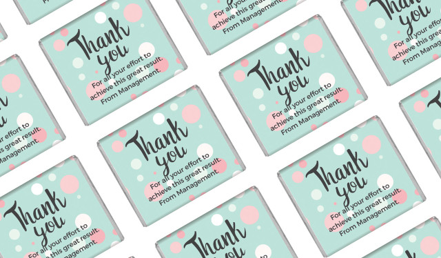 Dots Personalised Thank You Mini Chocolate