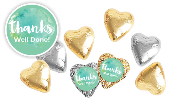 Watercolour Thank You Personalised Thank You Chocolate Hearts