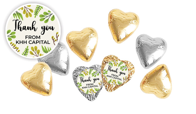 Floral Personalised Thank You Chocolate Hearts