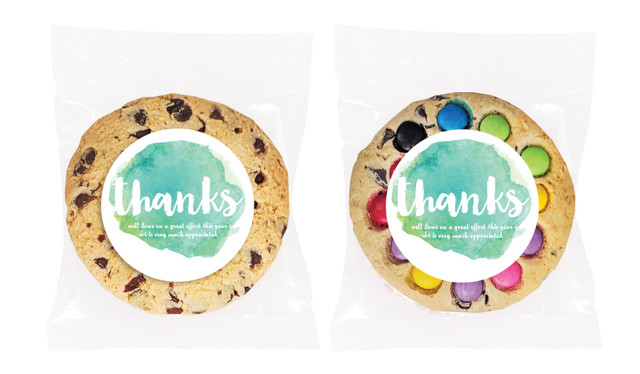 Watercolour Thank You Personalised Cookie
