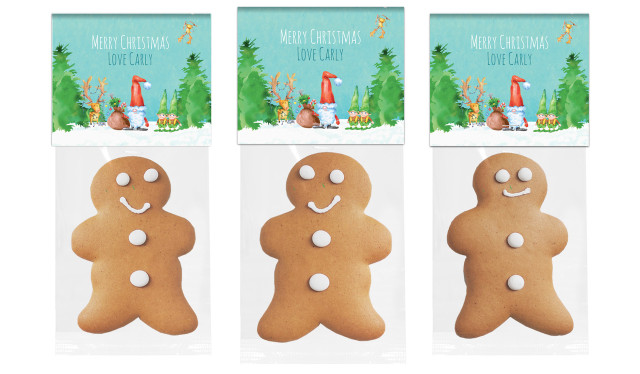 A Watercolour Christmas Gingerbread Man With Custom Topper