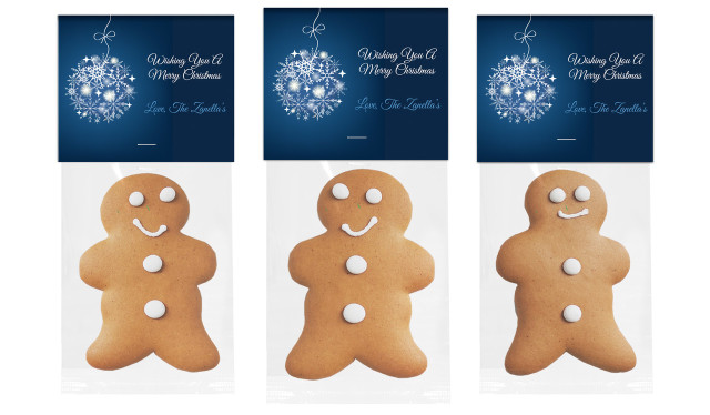 Blue Ornament Gingerbread Man With Custom Topper