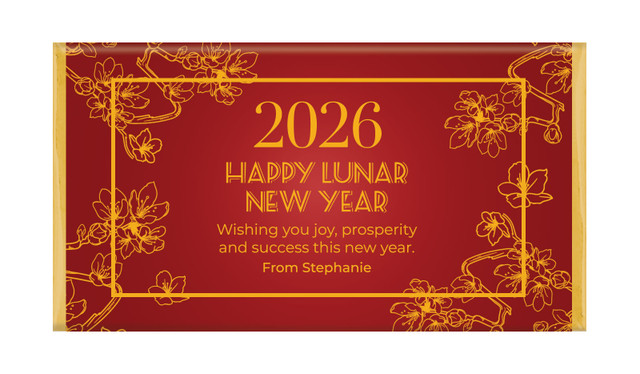 Cherry Blossoms Chinese New Year Personalised Chocolate Bar
