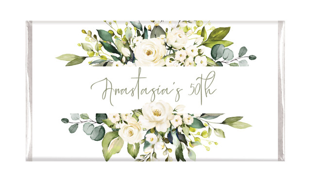 White Roses Personalised Chocolate Bars