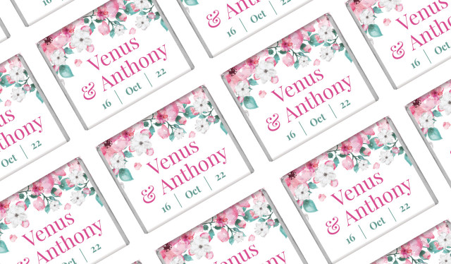 Falling Petals Personalised Mini Chocolates