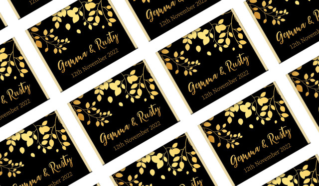 Gold Leaves Personalised Mini Chocolates