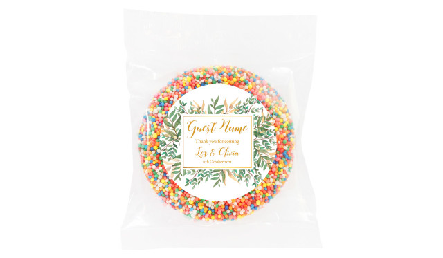 Leaves On Gold Personalised Giant Chocolate Freckle