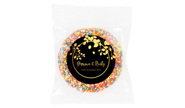 Gold Leaves Personalised Giant Chocolate Freckle