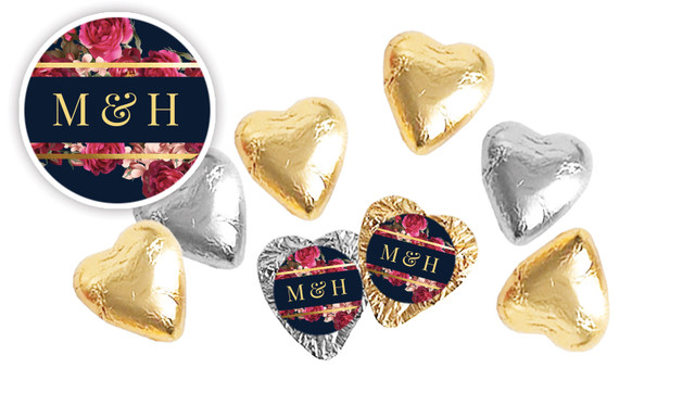 Bold Floral Personalised Foil Chocolate Hearts