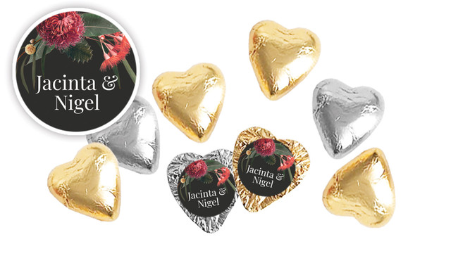Wild Flowers Personalised Foil Chocolate Hearts