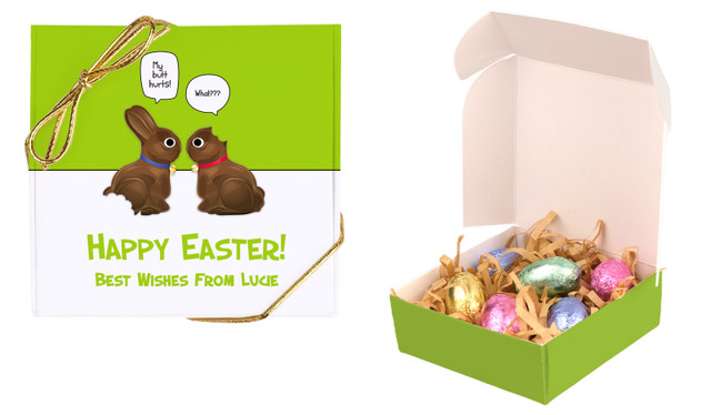 Chocolate Bunnies Personalised Easter Egg Nest Box